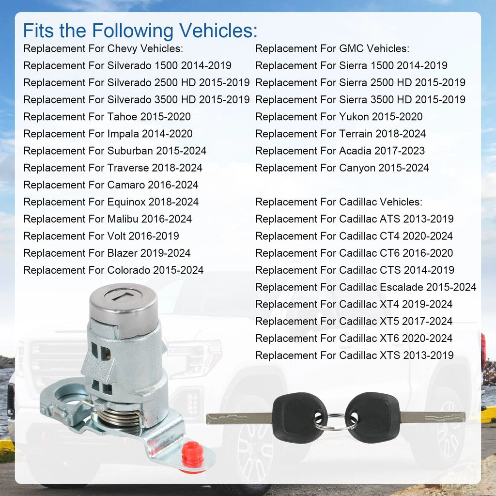 Driver Side Door Lock Cylinder for Chevrolet Silverado (LHD)