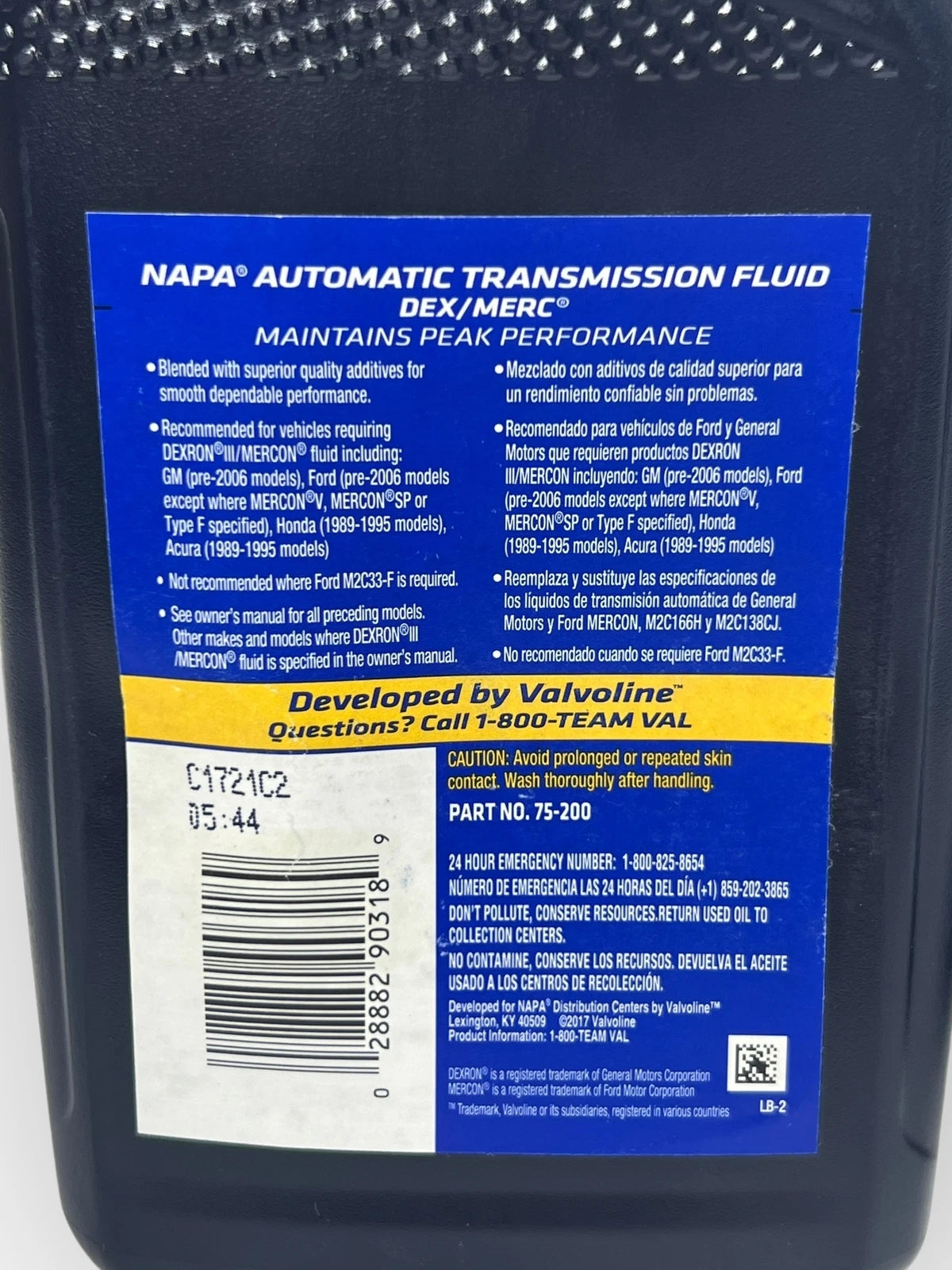 2X NAPA 75-200 ATF Automatic Transmission Fluid Dex/Merc 1 Quart