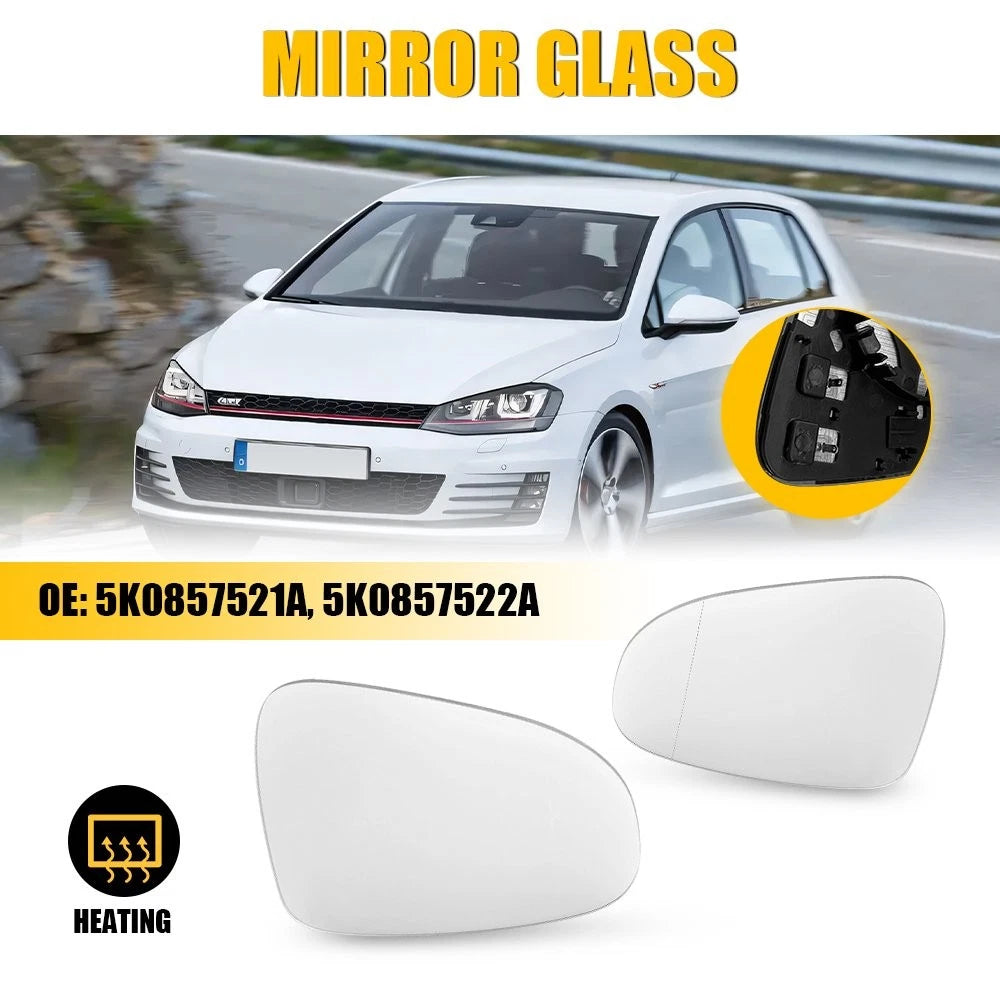 2X Heated Mirror Glass for Volkswagen GTI Golf (2010–2014) EXV
