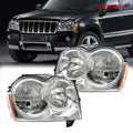 Set of 2 Halogen Headlights for Jeep Grand Cherokee (2005–2007)