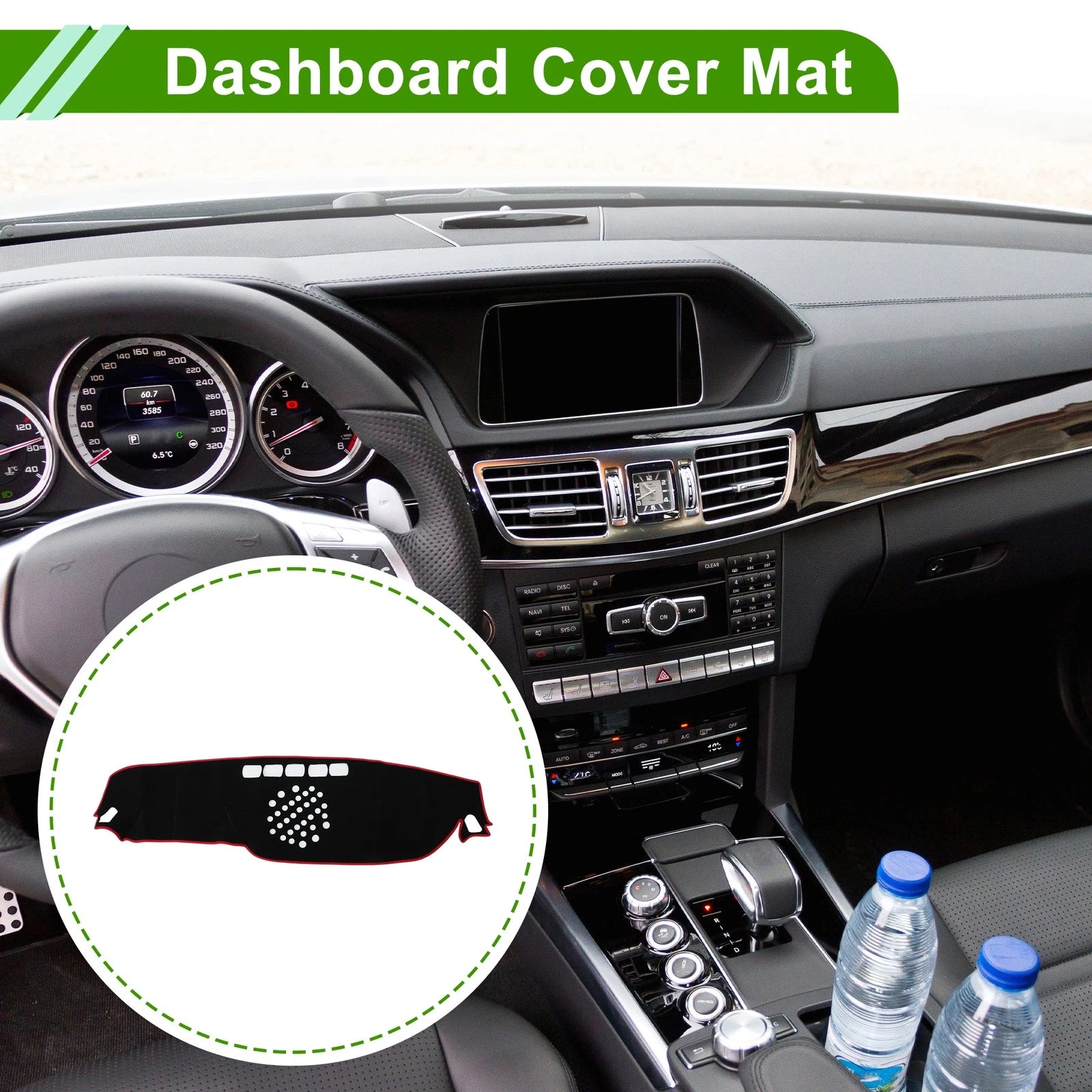 Dashboard Cover for Mercedes-Benz E-Class (2017–2021) Black Red