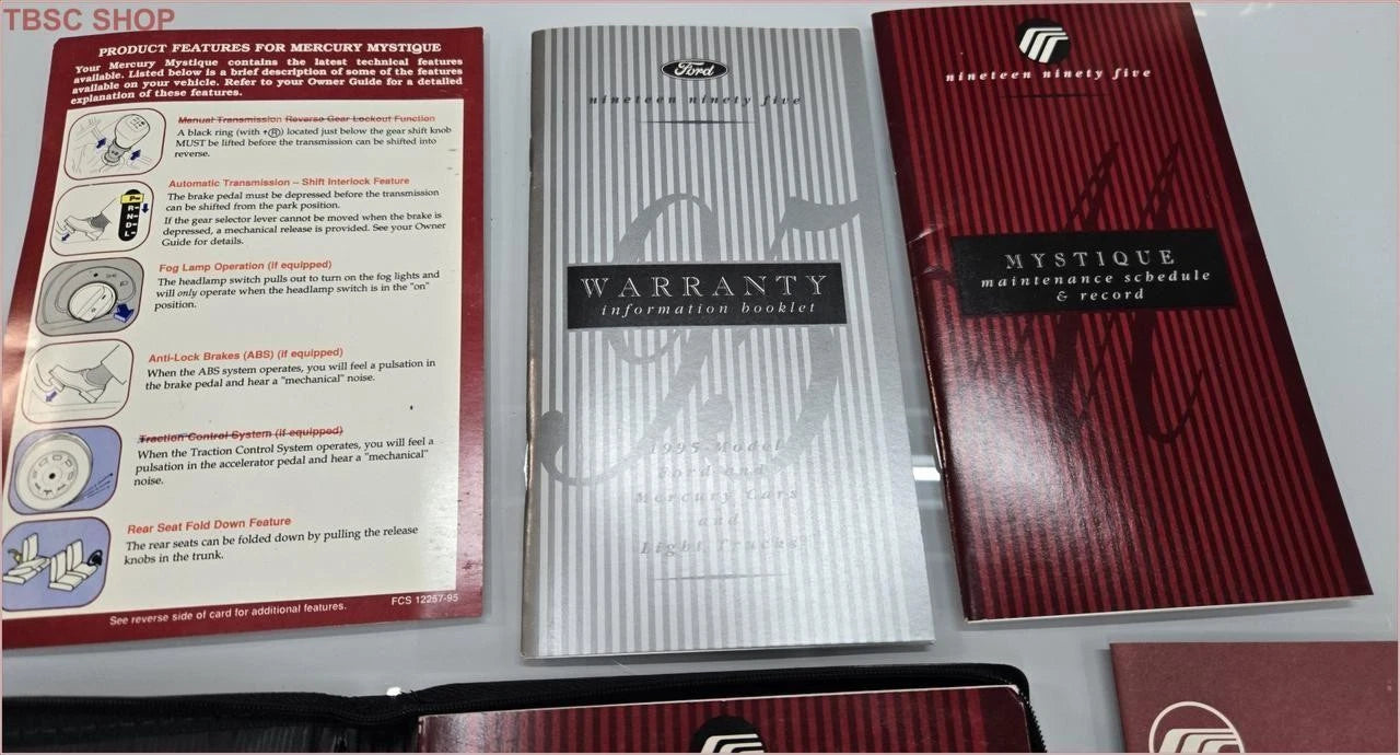 Owners Manual Collection with Case for Mercury Mystique (1995)