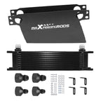 10 Row Oil Cooler Kit 10AN Universal Transmission Engine Aluminum