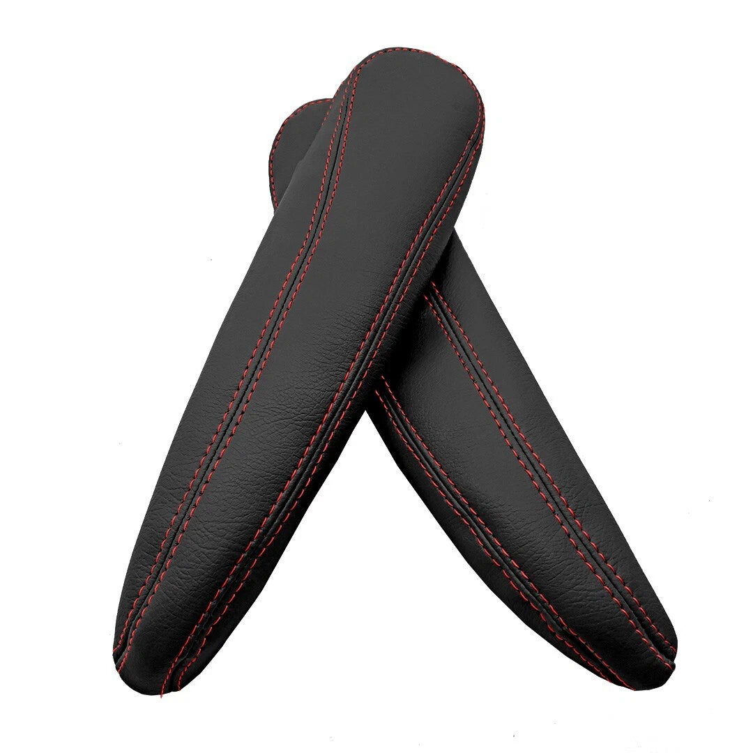 Seat Armrest Cover for Chrysler Pacifica (2017–2020) Red Stitch PVC Leather
