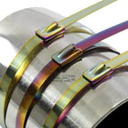 Set of 10 Stainless Self-Locking Zip Tie Strap for Pipe/Gun/Exhaust