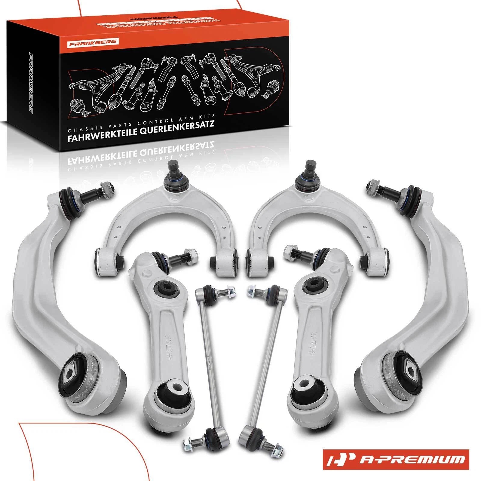 Set of 8 Front Control Arms & Sway Bars for BMW 535i 740i 550i GT