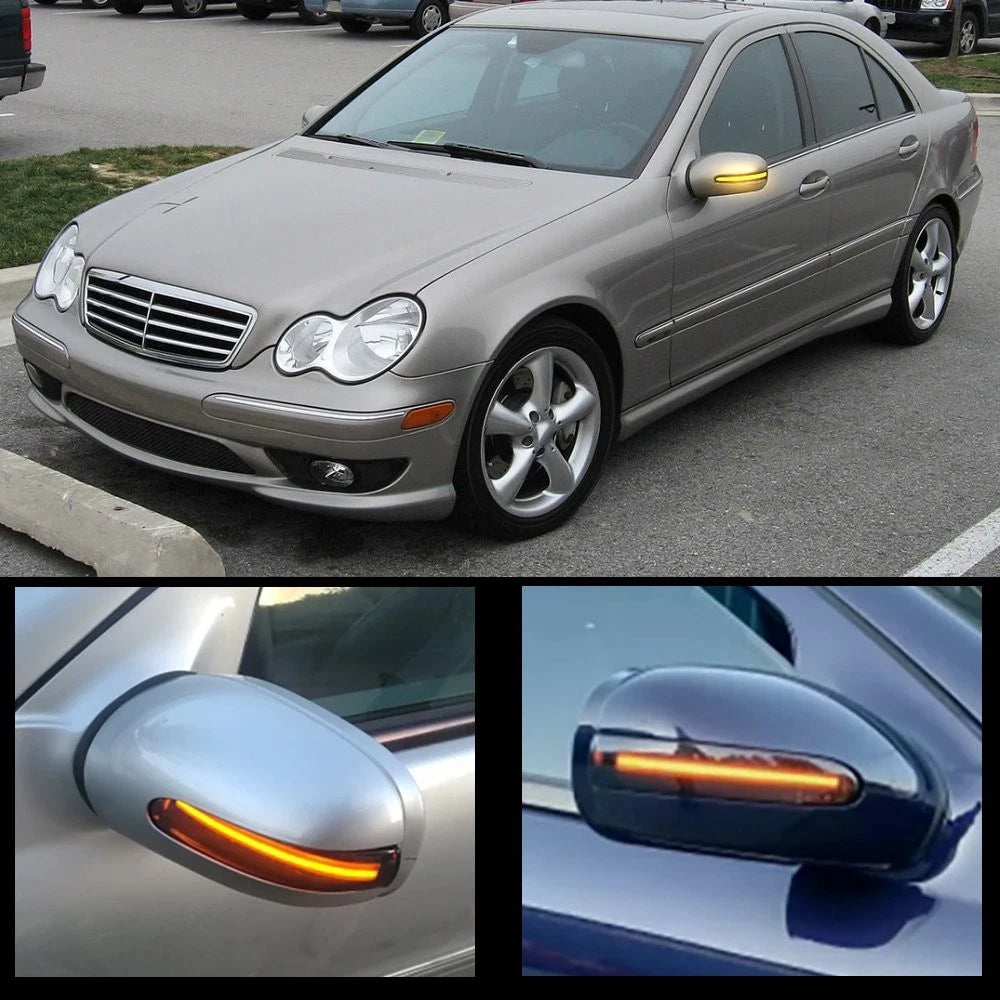 Dynamic Smoke LED Side Mirror Signal Lights for Mercedes C-Class W203 (2000–2007)
