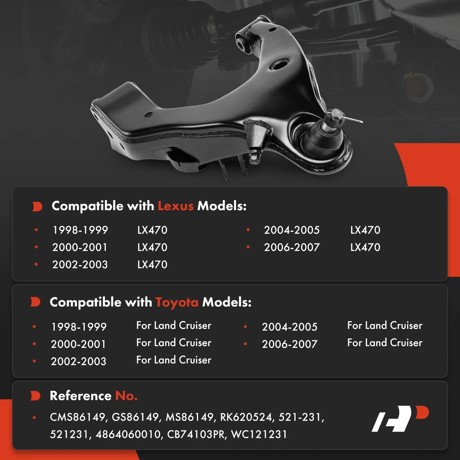 Front Left Lower Control Arm Ball Joint for Toyota Land Cruiser (1998-2007)