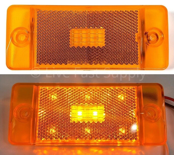 Amber LED Front Side Marker Lights Lamps for Ford Bronco (1970–1977)
