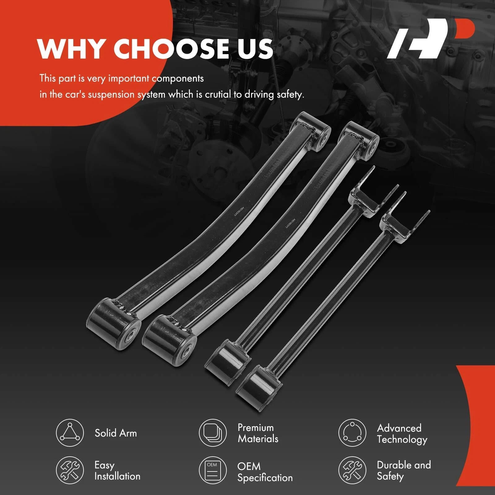 Set of 4 Control Arms for Jeep Wrangler JK (2007–2018)