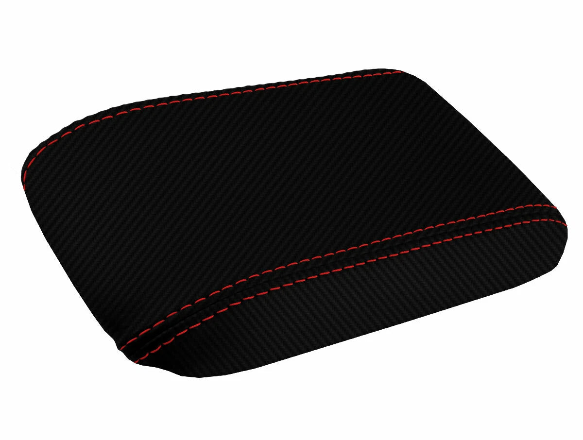 Console Lid Armrest Cover for Honda Prelude (1997–2001) Carbon Fiber Red Stitch