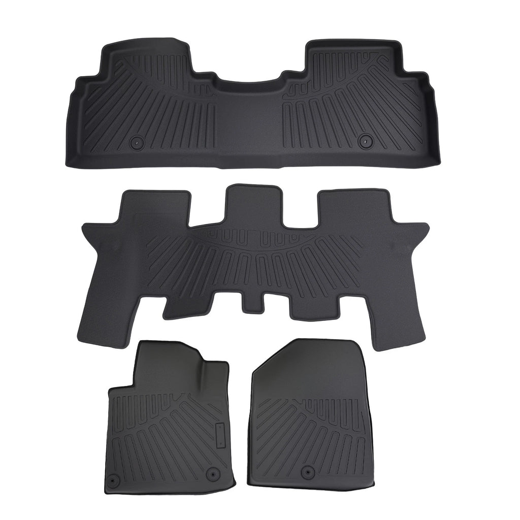 3D Carpet Floor Mats for Kia Sorento (2016–2020) Black TPE Anti-Slip