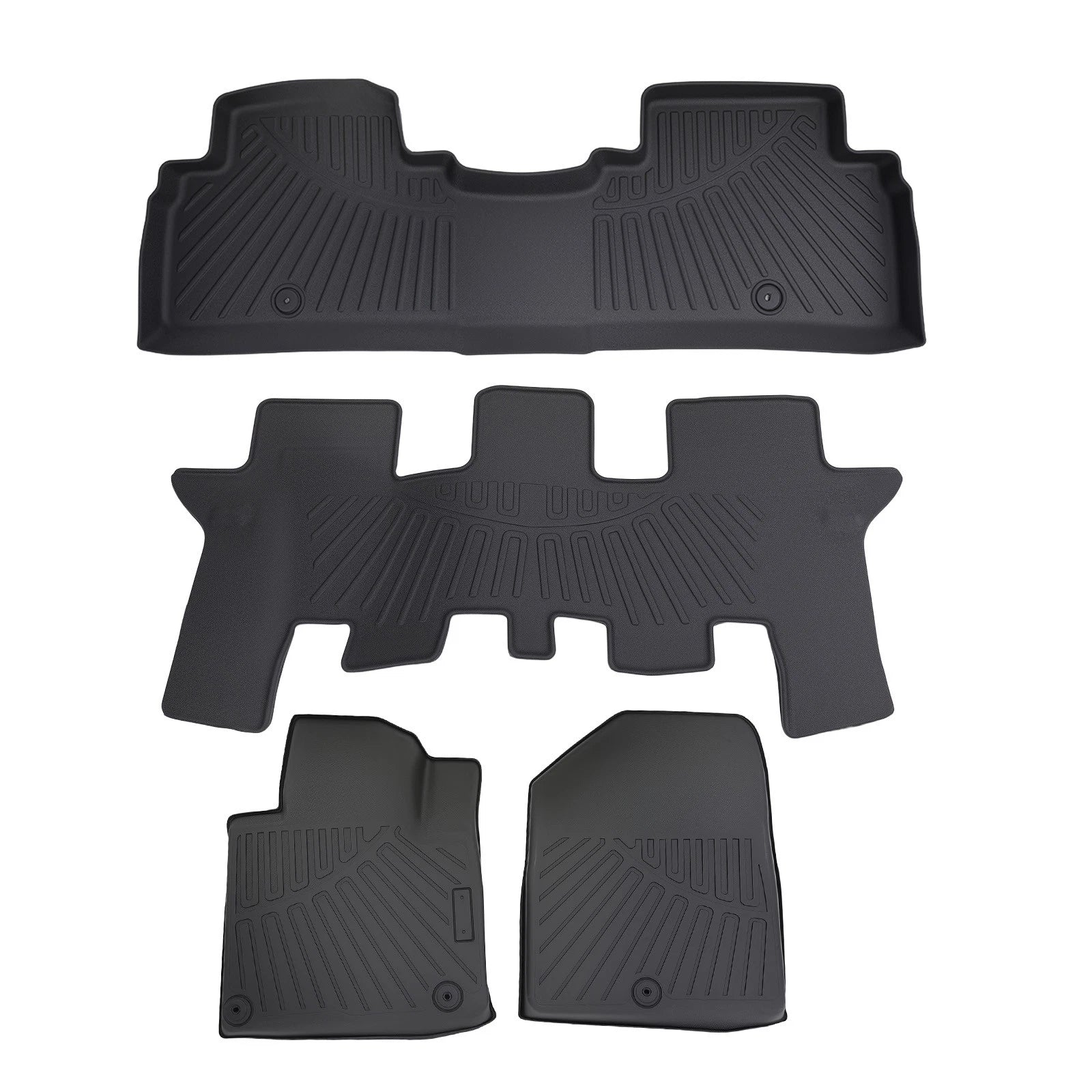 3D Carpet Floor Mats for Kia Sorento (2016–2020) Black TPE Anti-Slip