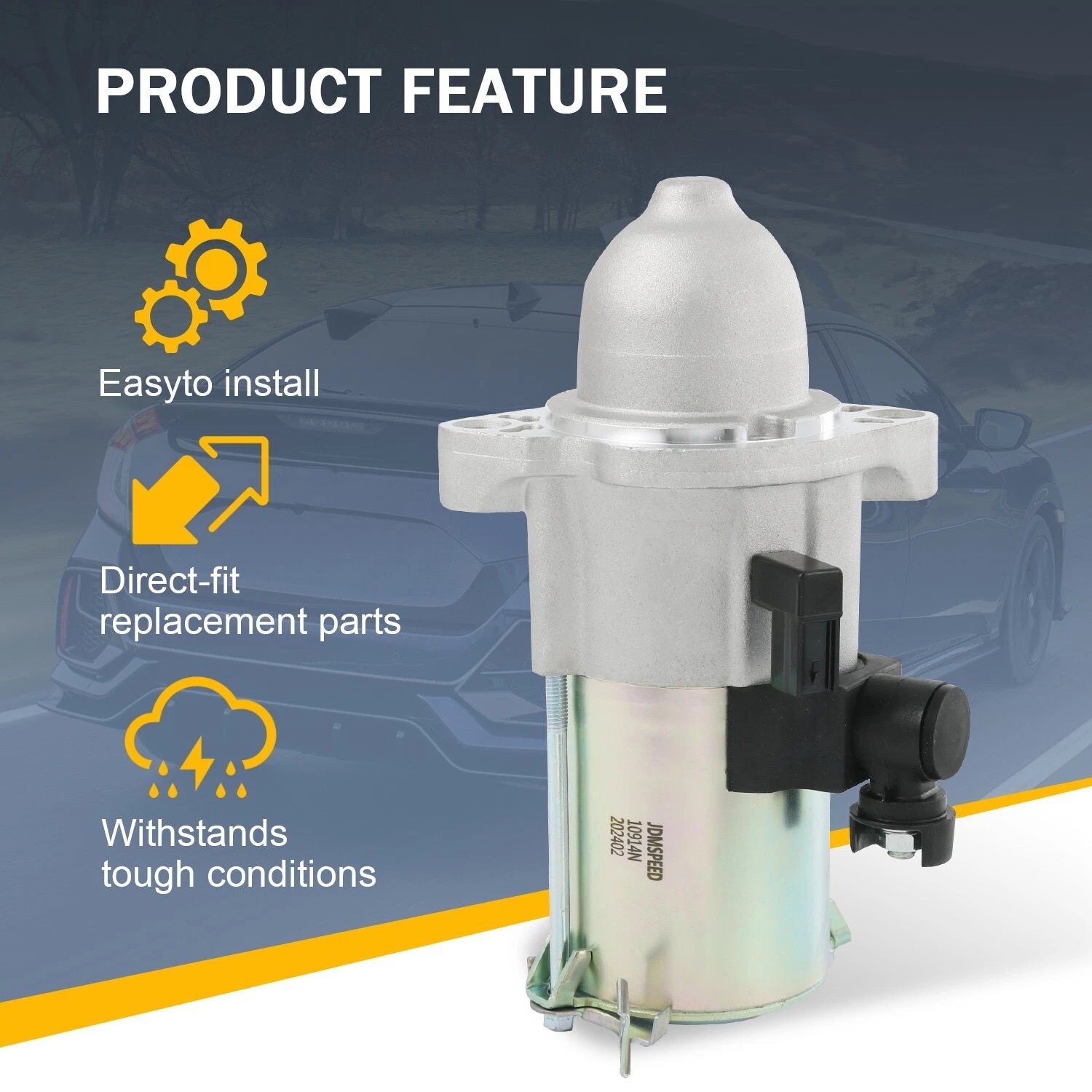 Starter for Honda Accord CR-V 2.4L L4 (2013-2017)