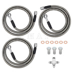 3X Front Brake Lines Kit for Arctic Cat ATV 400 DVX (2004) #3406-044 #3406-117