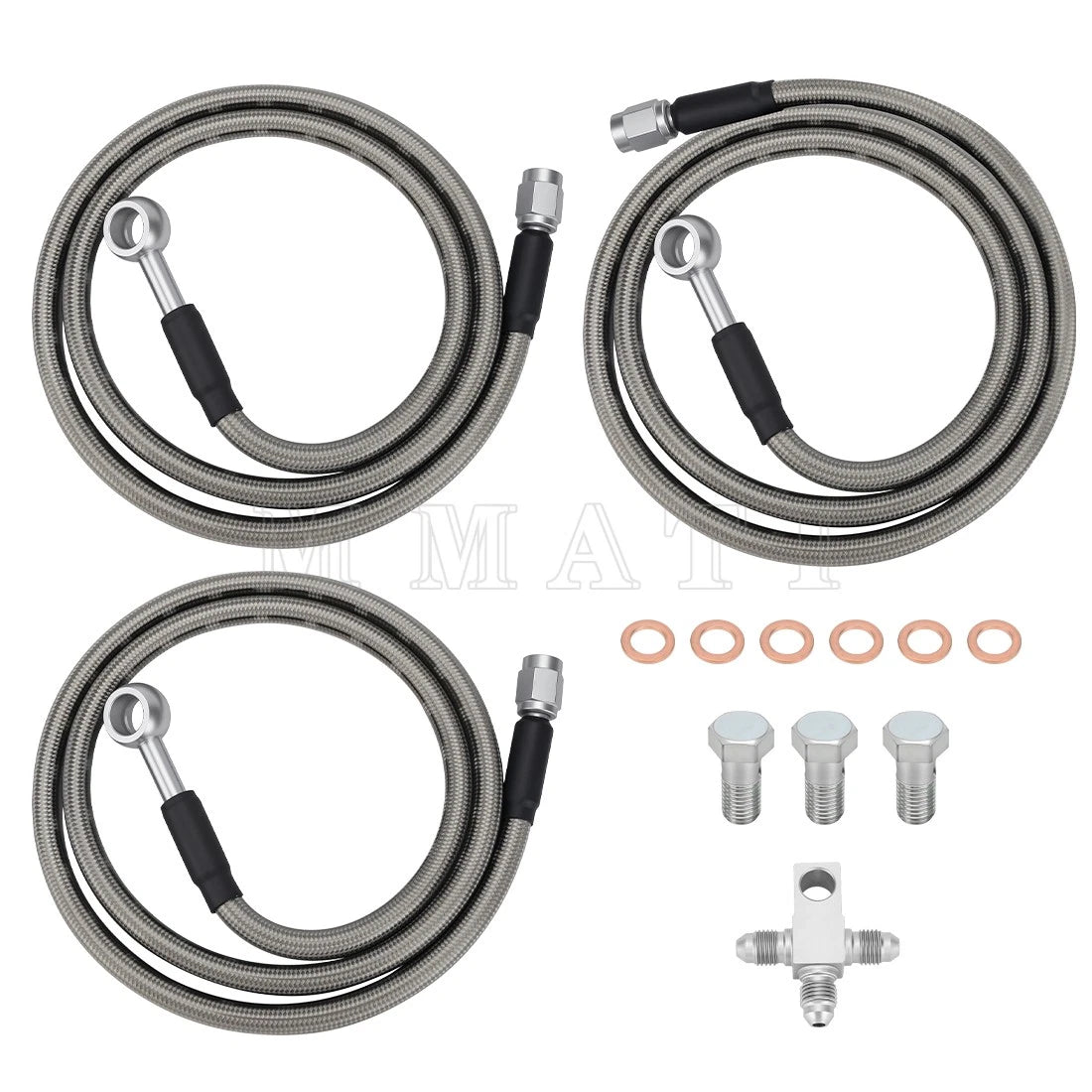 3X Front Brake Lines Kit for Arctic Cat ATV 400 DVX (2004) #3406-044 #3406-117