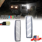 Clear White LED Front Side Marker Lights for GMC C1500 C2500 C3500 (1988–1993)