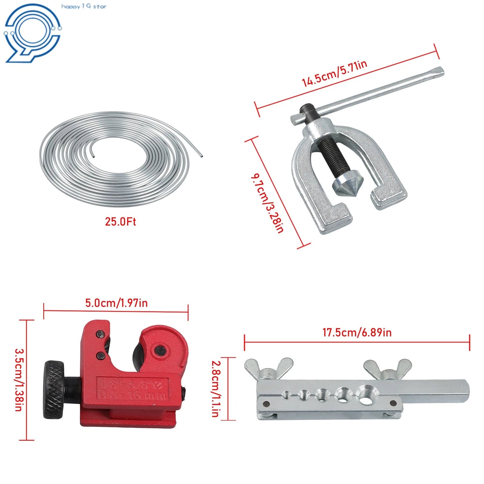 Brake Line Kit for Universal Vehicles (25 Feet, 3/16")
