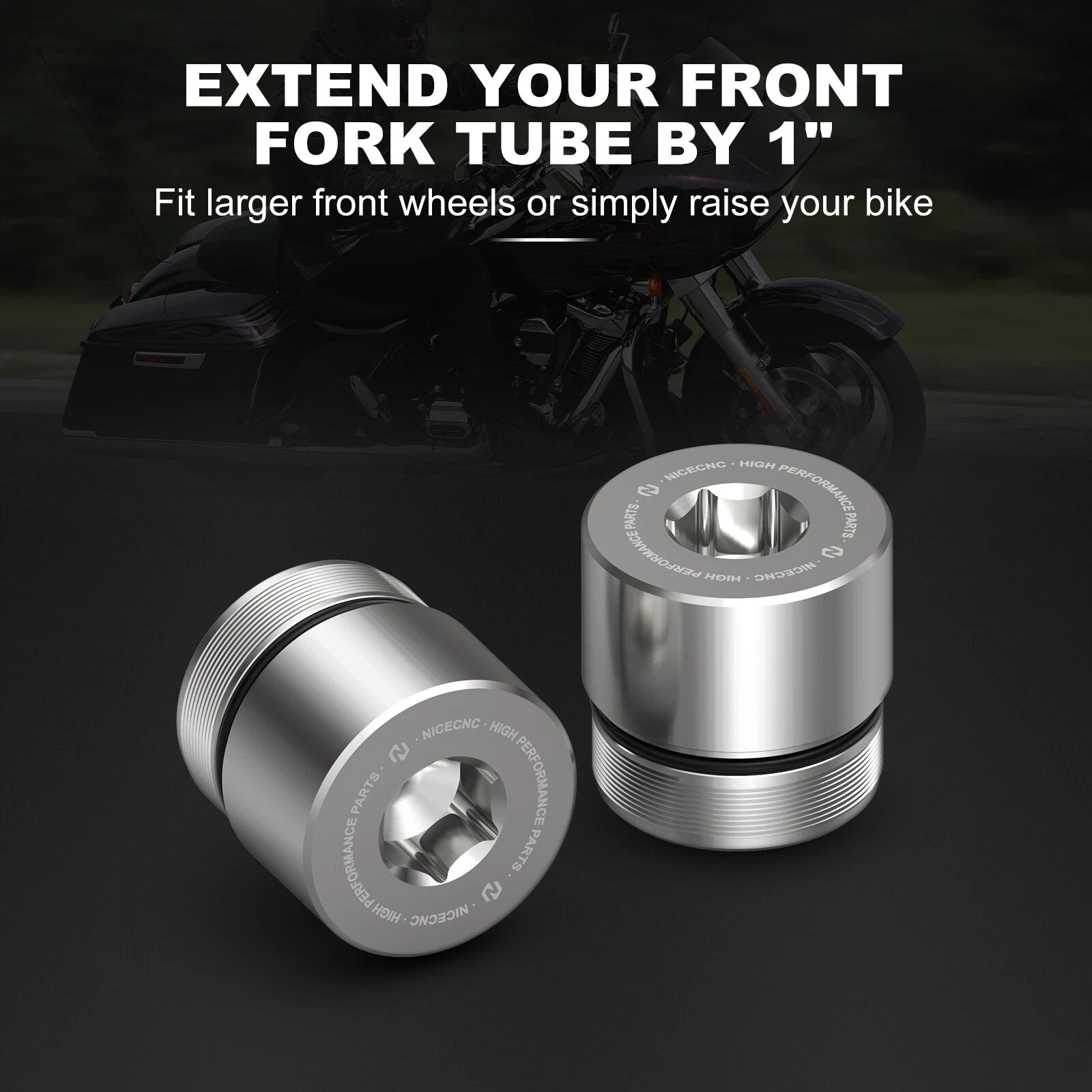 Front Fork Tube Riser 45500117 for Harley CVO FLHTKSE, Tri Glide FLHTCUTGSE (2014–2022)