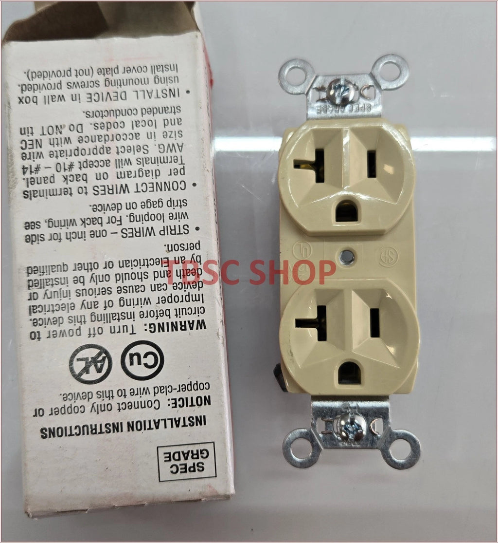 Duplex Receptacle for Pass & Seymour Legrand BR20-L, BR20LA