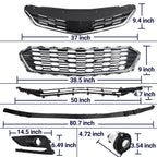 Set of 8 Front Grille Fog Lights & Air Deflector for Chevrolet Cruze (2016–2018)