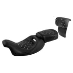 Driver & Passenger Seat w/ Backrest for Harley Touring Glide (2014–2023) Black