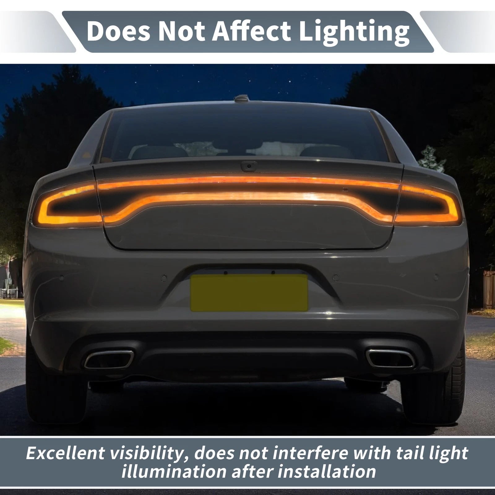 Tail Light Cover for Dodge Charger (2015–2024) ABS Smoked Black