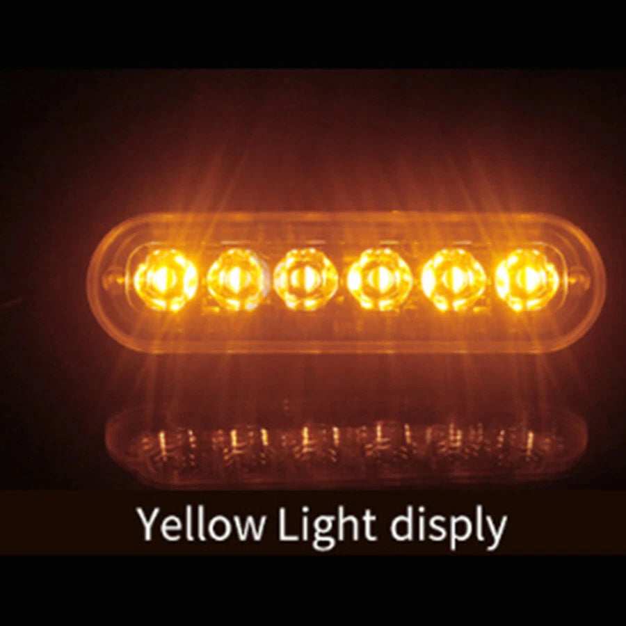 10x Amber 6 LED Strobe Lights for Universal 12V 24V