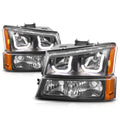 J-Halo LED DRL Headlights for Chevy Silverado/Avalanche (2003–2006)