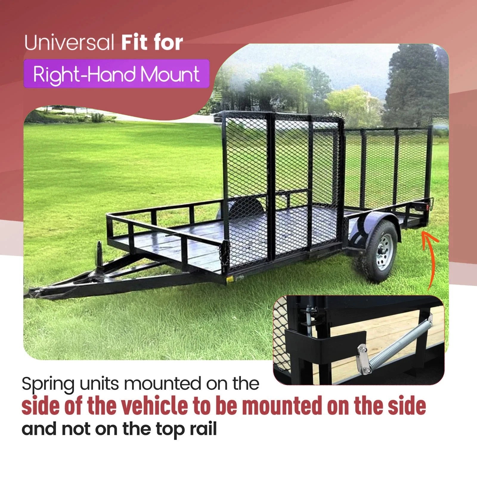 Tailgate Spring Lift Assist Retrofit Kit for Universal Trailer