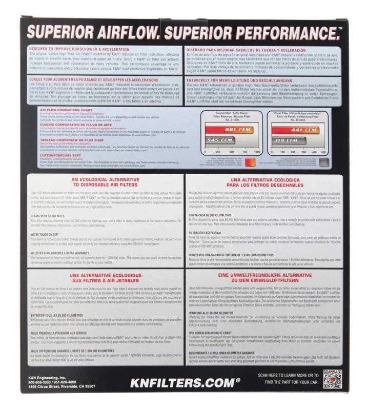 K&N 33-2434 HF Engine Air Filter for Chevrolet Camaro (2010–2015)