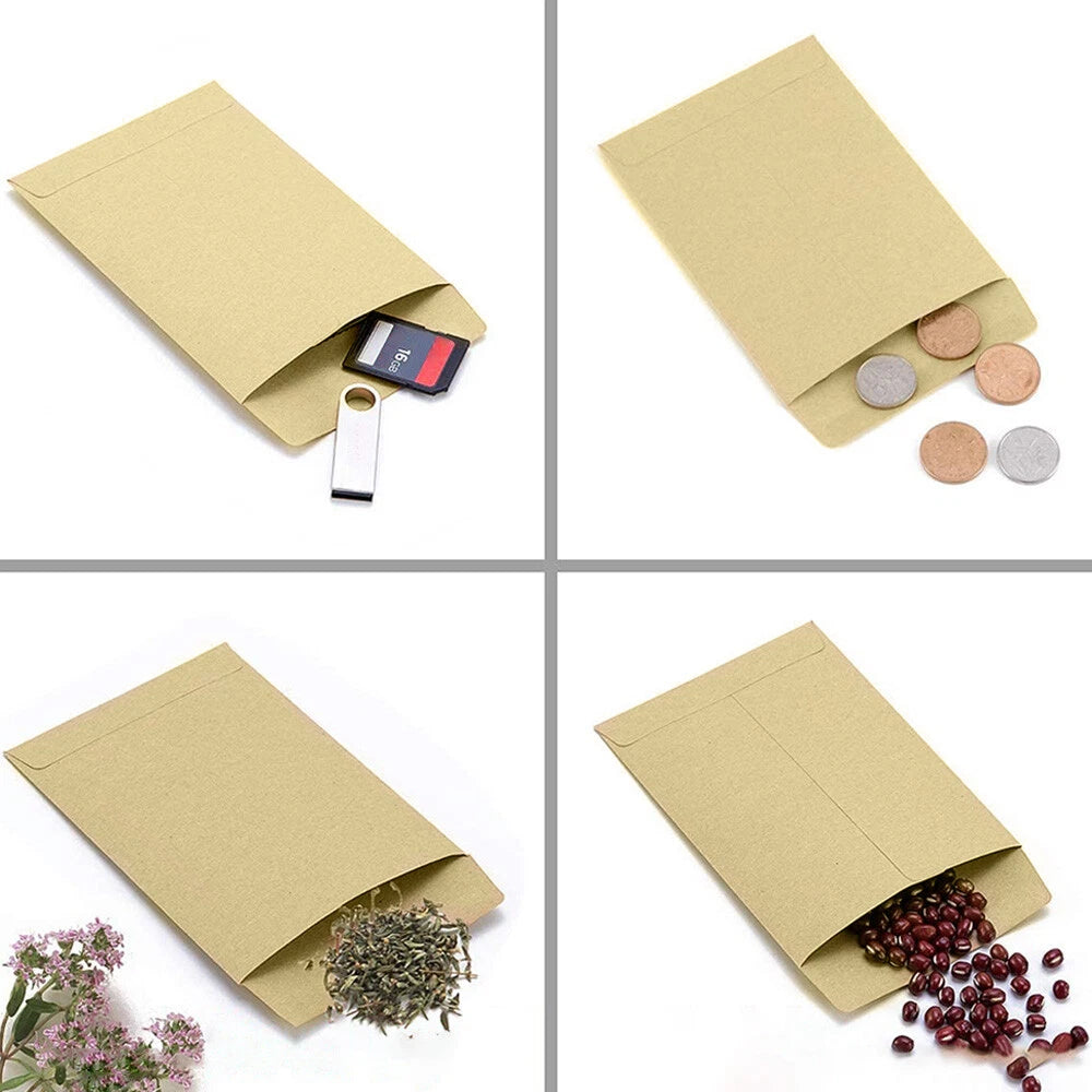 Set of 50 Kraft Paper Seed Packets Mini Envelopes 6x11cm