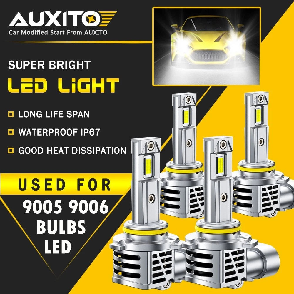 Auxito 9005 + 9006 LED Headlight Bulb Kit 60000LM 6500K for