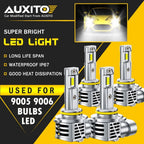 Auxito 9005 + 9006 LED Headlight Bulb Kit 60000LM 6500K for