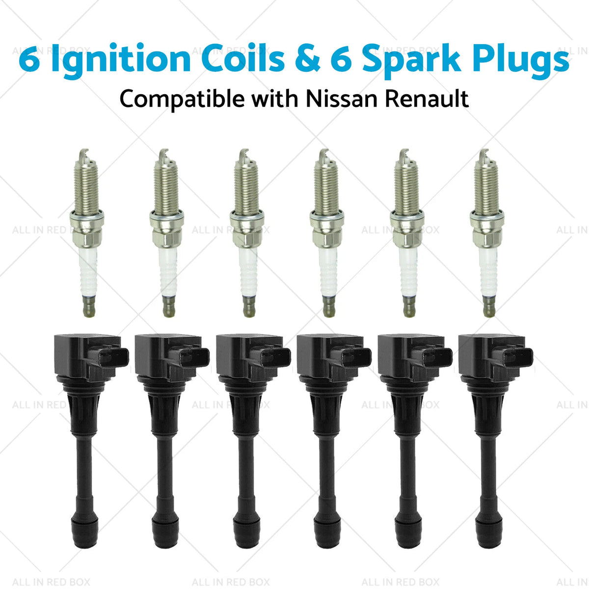 6x Ignition Coils & 6x Spark Plugs for Nissan Renault 3.5L (2007–2019) 22448JA10A