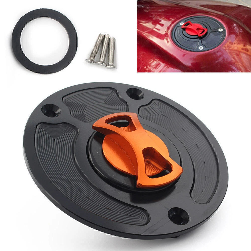 Fuel Gas Tank Cap Cover for Kawasaki ZX10R, ZX9R (Keyless, Aluminum)