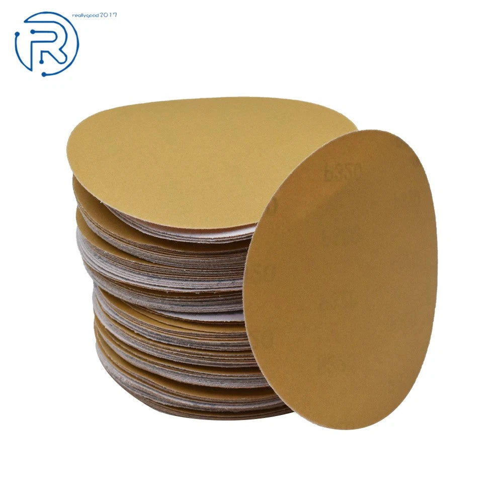 100 Pcs 5" 180 Grit Hook Loop Sanding Discs NO-Hole for Automotive Use