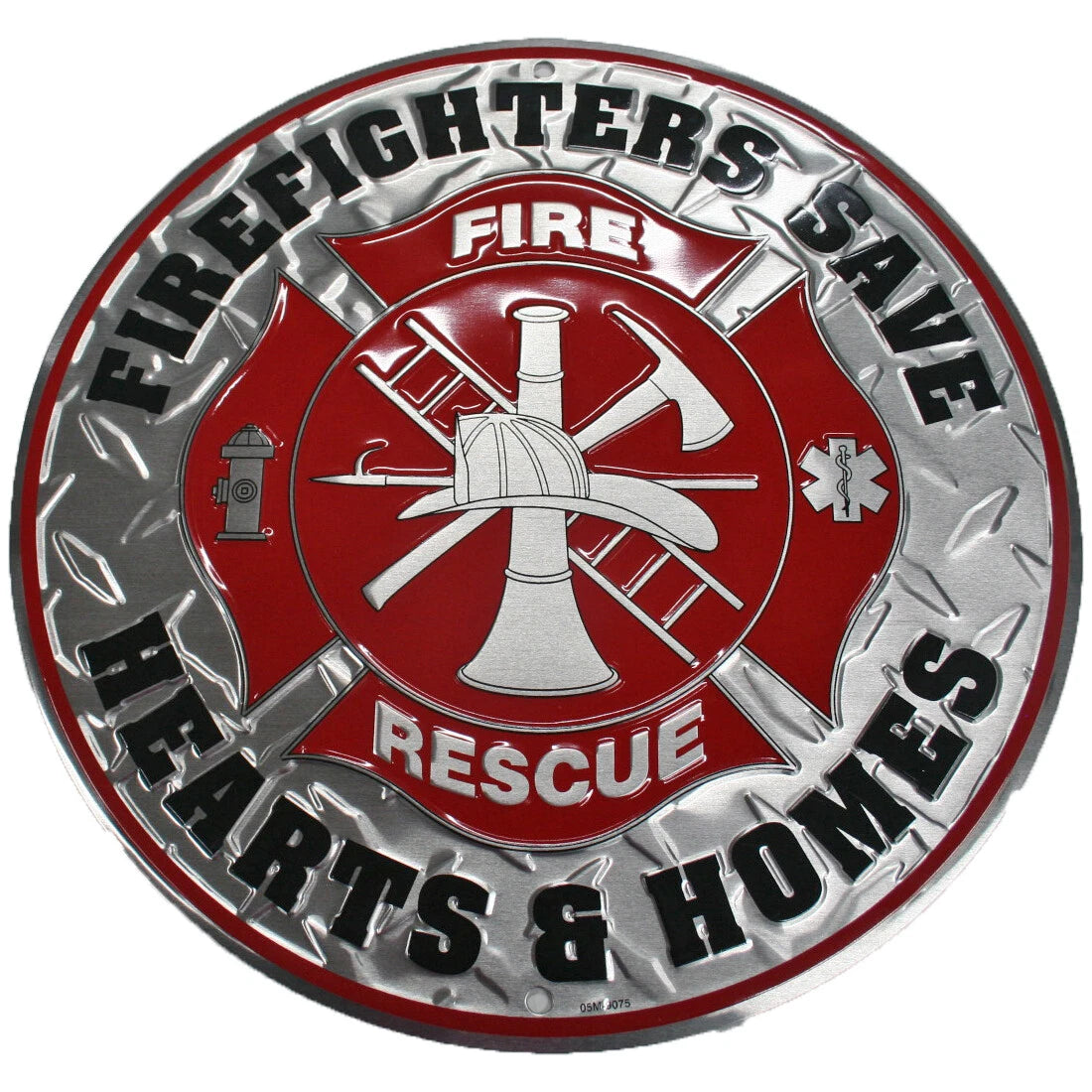 Firefighter Round Sign for EMT EMS Rescue Fire Truck (2023)