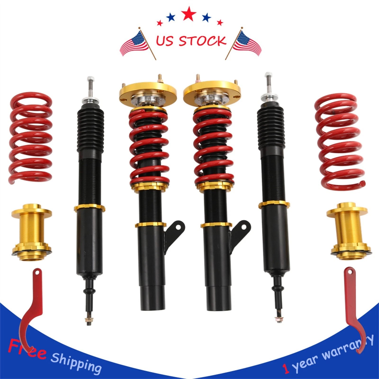 Set of 4 Adjustable Height Coilovers for BMW 3-Series (2006–2013)