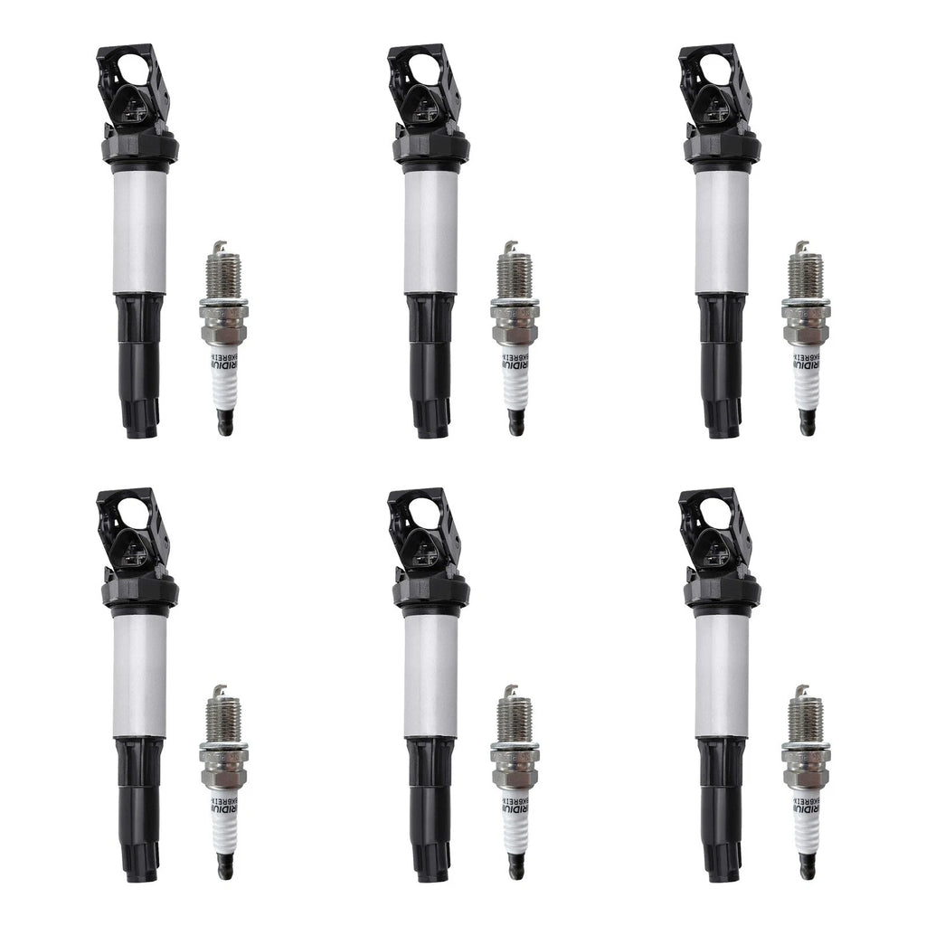 6X Ignition Coil + Spark Plug for BMW E46 E53 E60 E83 E90 (1998–2013) 12131712219