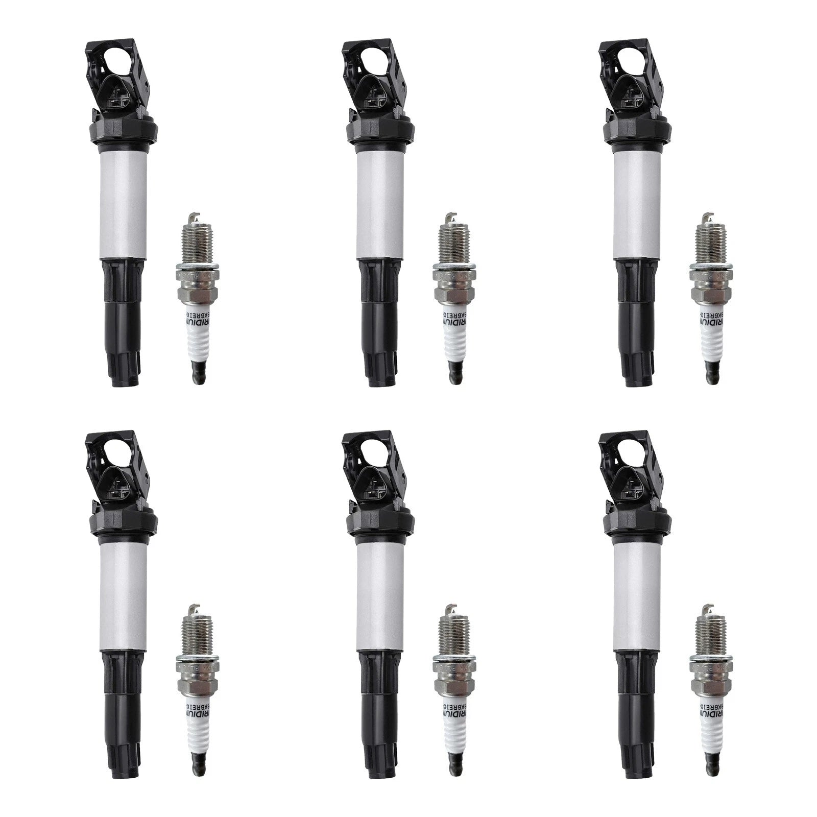 6X Ignition Coil + Spark Plug for BMW E46 E53 E60 E83 E90 (1998–2013) 12131712219