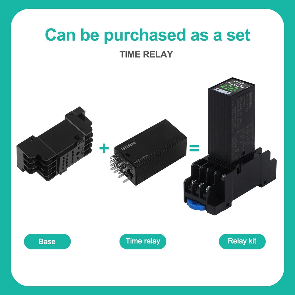 Digital Display Time Relay 8 Pin 12V DC Adjustable Delay for Automation