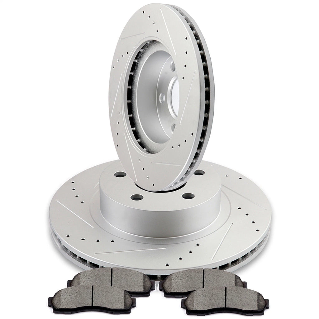 Front Drilled & Slotted Brake Rotors + Ceramic Pads for Ford Explorer