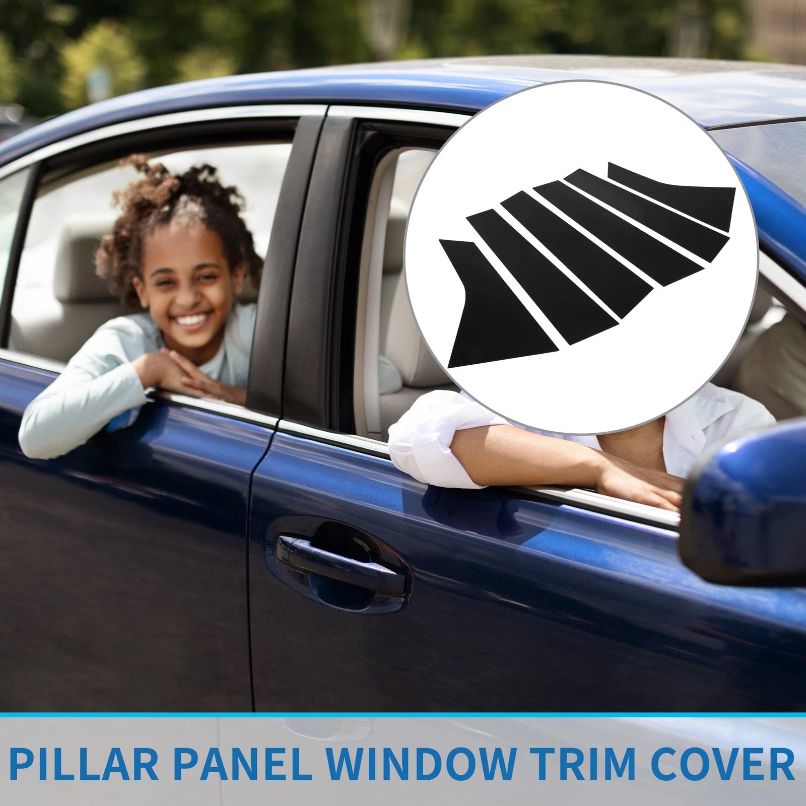 6 Pcs Window Trim Cover for Honda Accord Sedan (2018–2022) Black