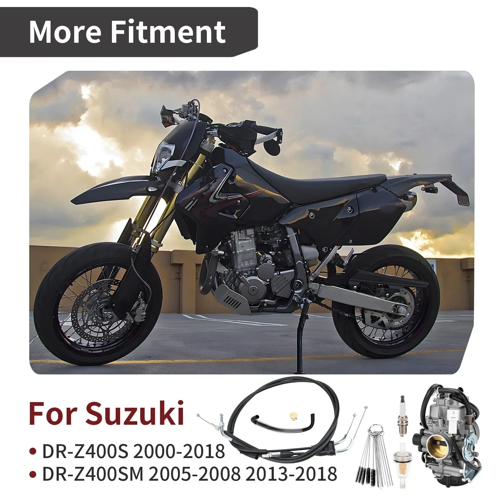 Carburetor w/ Fuel Filter Cable Assy for Suzuki DRZ400S (2000–2018)