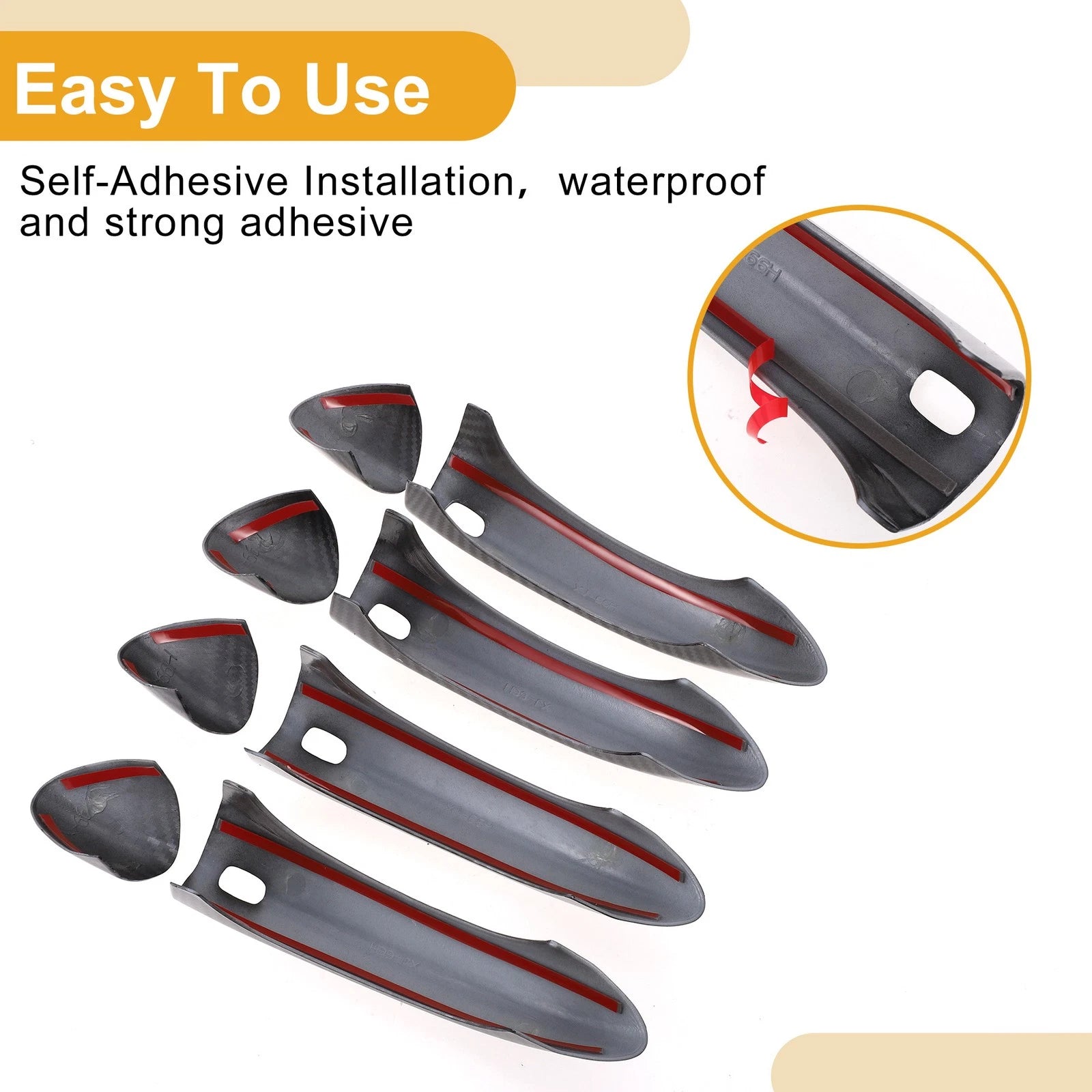 Door Handle Cover Trim for Chevrolet Cruze (Carbon Fiber, Black)