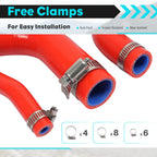 Red Silicone Radiator Heater Hose Kit for Honda Civic D15 D16 (1992–2000)