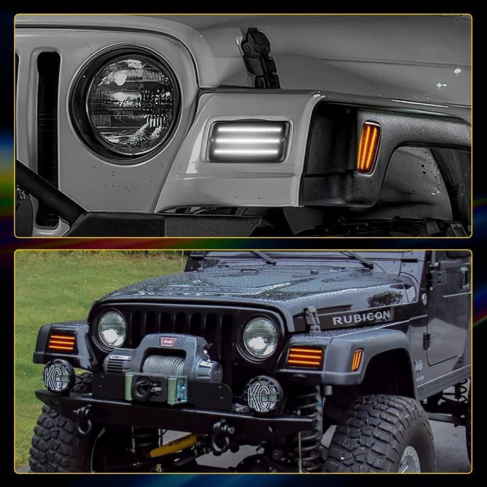 LED Marker Lens Light Assembly for Jeep Wrangler TJ (1997–2006) Smoked