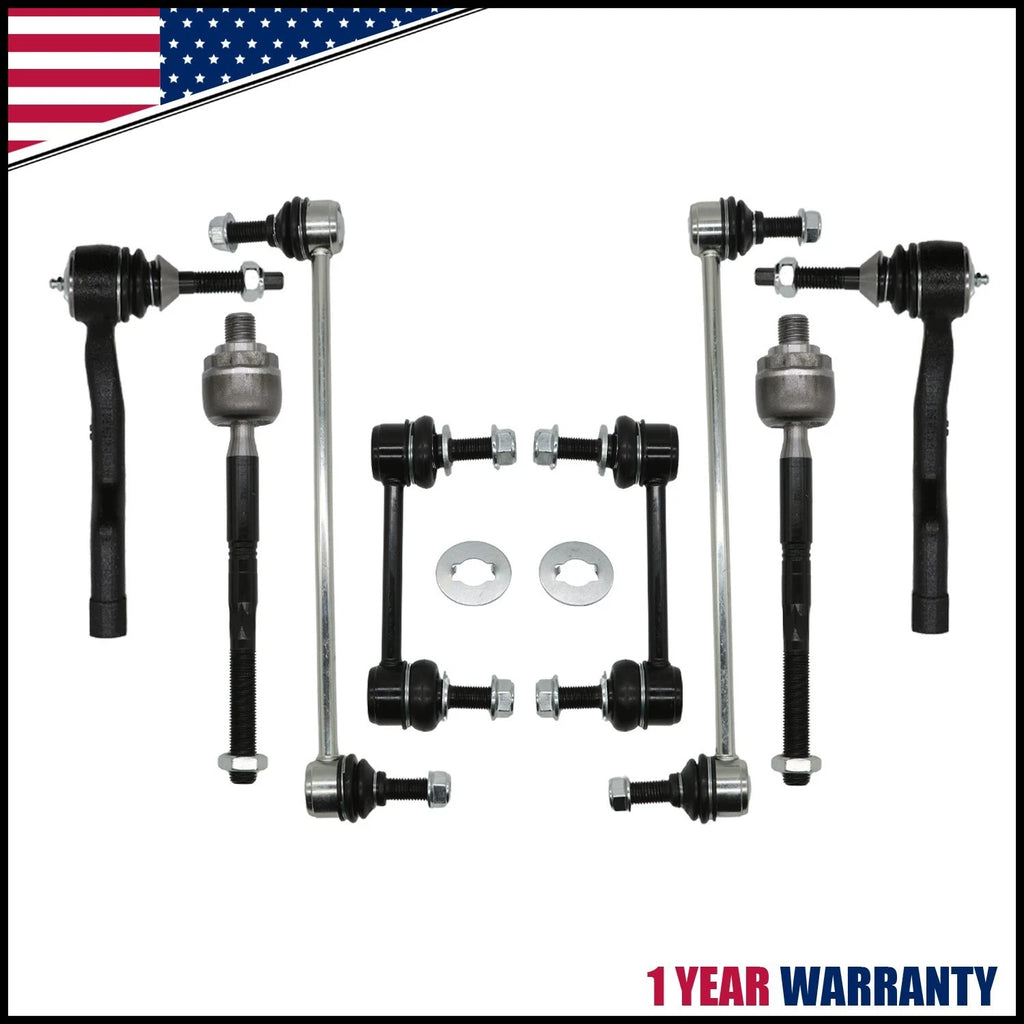 Set of 8 Front Tie Rod End Sway Bar End Links for Ford Fusion (2013–2018)