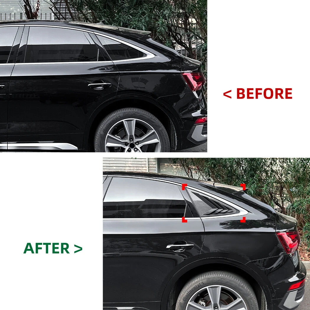 Rear Window Louver Shutter Trim for Audi Q5 (FY 2018–2023) Carbon Look
